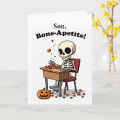Son Halloween Funny Skeleton Bone-Apetite Candy Karte (Gelbe Blume)