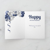 Son Happy Anniversary Blue Balloon Karte (Innenseite)