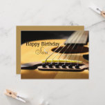 Son Happy Birthday Acoustic Gitarre Karte<br><div class="desc">Ein großartiges Foto einer akustischen Gitarre,  für einen Sohn jeden Alters. Ändern Sie die Hintergrundfarbe auf der Rückseite,  und vergessen Sie nicht,  Ihren eigenen Text hinzuzufügen! Es ist leicht zu anpassen. Irgendwelche Fragen? Frag einfach! Cherie's Art(c)2022</div>