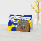 Son - Happy Birthday Air Force Active Duty! Karte (Gelbe Blume)