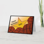 Son - Happy Birthday Basketball Loving Son Karte<br><div class="desc">Fun card to wish your basketball loving son a happy birthday. Add a picture of your son wearing his favorite basketball team's gear to the inside of the card for an extra special touch.</div>