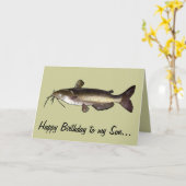 Son Happy Birthday: Katfisch Karte (Gelbe Blume)