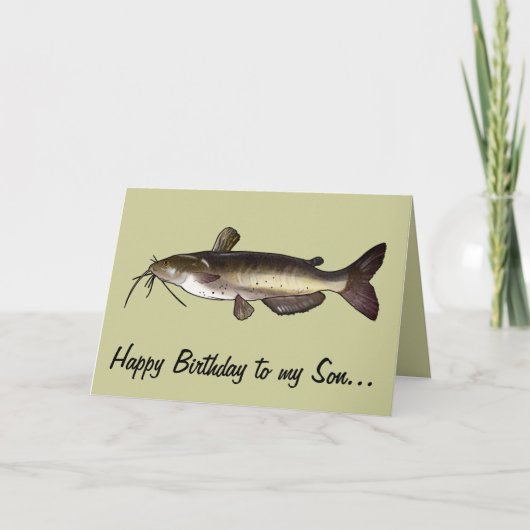 Son Happy Birthday: Katfisch Karte (Vorderseite)