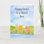 Son Happy Easter Baby Chick  Karte (Vorderseite)