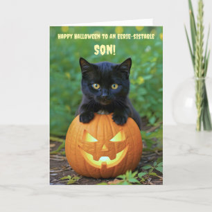 Son Happy Halloween Niedlich Black Cat Kitten Karte