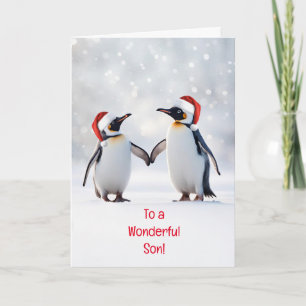 Son Happy Holidays Cute Weihnachten mit Pinguinen Karte