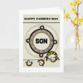 Son / Happy Vatertag - Maya / Eidechsen Karte (Gelbe Blume)