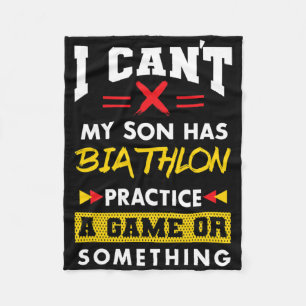 Son hat Biathlon übt lustige Eltern Spaß Mama Fleecedecke