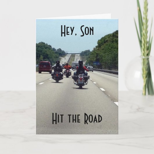 ***SON*** HIT AUF DER STRASSE=MOTORRADFAHRT STYLE KARTE (Vorderseite)