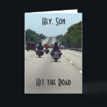 ***SON*** HIT AUF DER STRASSE=MOTORRADFAHRT STYLE  KARTE<br><div class="desc">Was für eine *FUN*-KARTE,  um IHREN ****SON**** AM GEBURTSTAG zu schicken!!! SCHLIESSEN SIE DIE STRASSE UND GENIESSEN SIE IHREN **GEBURTSTAG**</div>
