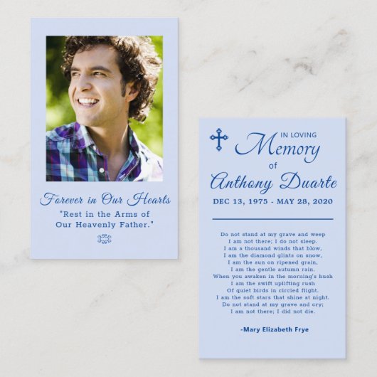 Son, Husband Foto Beileid Beerdigung Gedenkkarten Visitenkarte (Vorne/Hinten)