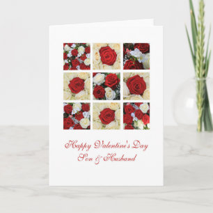 Son & Husband Happy Valentine's Day Rose Feiertagskarte