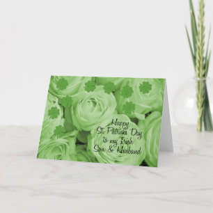 Son & Husband St. Patrick's Irish Rose Karte