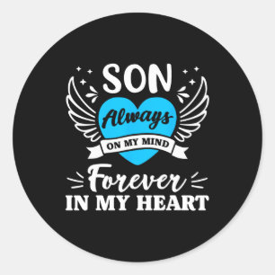 Son immer im Kopf, immer im Herzen im Kopf Runder Aufkleber