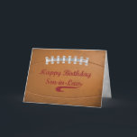Son-In-Law Birthday Large Grunge Football Karte<br><div class="desc">Your son-in-law who is a football player or a great football fan will definitely love and enjoy this card. Send him fun birthday wishes today with this card that has football stitches on the from and grunge typography.</div>