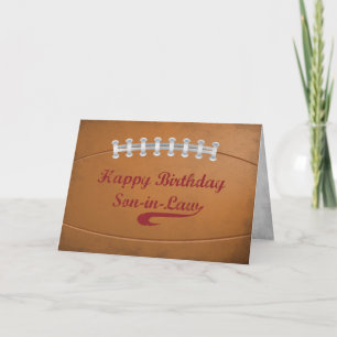 Son-In-Law Birthday Large Grunge Football Karte