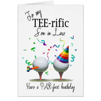 Son In Law Golf Balls on Tees Birthday 