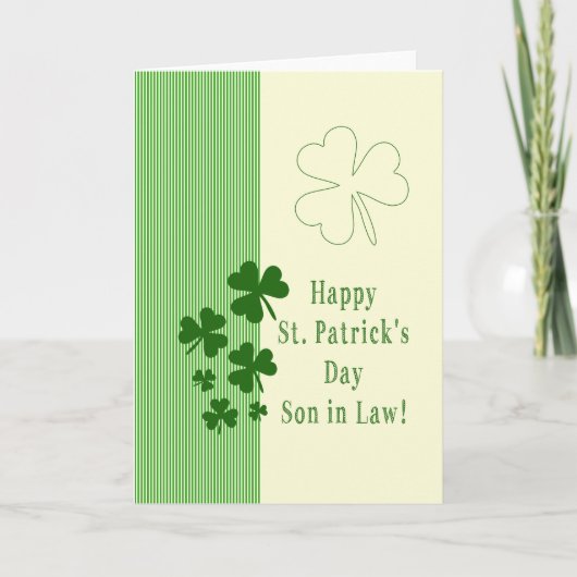 Son in Law Happy St. Patrick's Day Karte (Vorderseite)