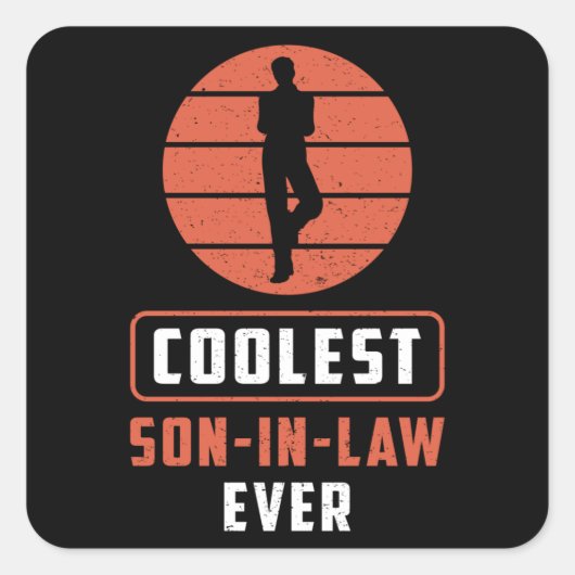 Son in Law Son Phantastisch Stolz Beste Geschenkid Quadratischer Aufkleber (Vorderseite)