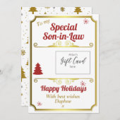 Son in Law Weihnachtskarten Inhaber Feiertagskarte (Vorne/Hinten)