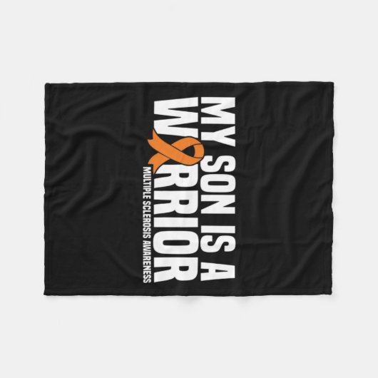 Son ist Kriegerin und Frau Multiple Sklerose-Bewus Fleecedecke (Vorderseite (Horizontal))