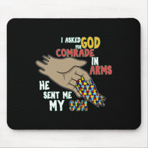 Son Kid Autistic Puzzle Piece Cool Autismus Awaren Mousepad