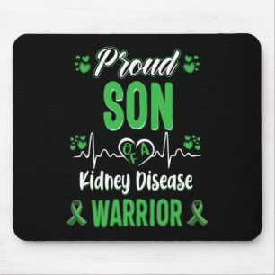 Son Kidney Disease Warrior Awareness Ribbon Green Mousepad
