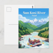 Son Kosi Fluss Nepal Postkarte (Vorne/Hinten)