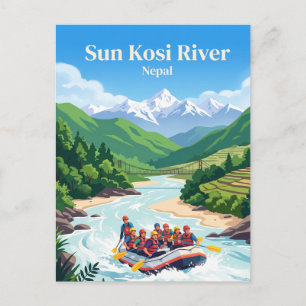 Son Kosi Fluss Nepal Postkarte