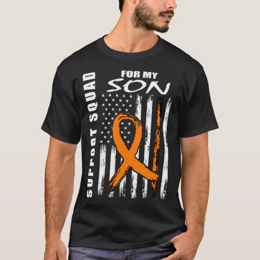 Son Leukemia Awareness American Flag Mama Vater Pa T-Shirt (Vorderseite)