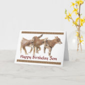 Son Niedlich Wolf Welpen Geburtstagskarte Karte (Gelbe Blume)