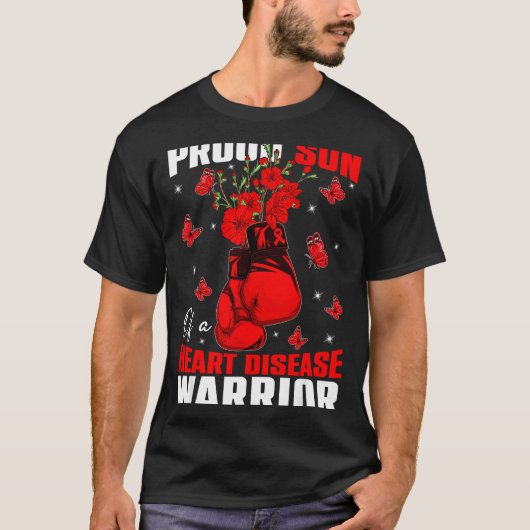 Son Of A Heart Warrior Heart Disease Awareness Box T-Shirt (Vorderseite)