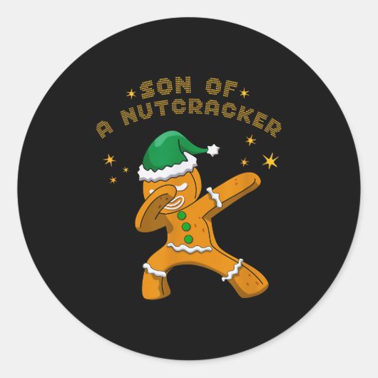 Son Of A Nutcracker Pajamas Christmas Gingerbread  Runder Aufkleber (Vorderseite)