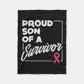 Son of Survivor Brustkrebs Support Geschenk Fleecedecke (Vorderseite)
