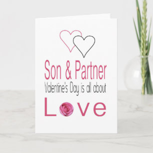 Son & Partner Happy Valentine's Day Rose Feiertagskarte