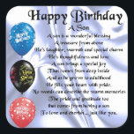 Son Poem - Happy Birthday Quadratischer Aufkleber<br><div class="desc">Ein tolles Geschenk für einen Sohn zum Geburtstag</div>