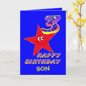 Son Red Star 3 Geburtstagskarte Karte (Gelbe Blume)