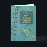 Son Religious 19. Geburtstag Green Hand Drawn Look Karte<br><div class="desc">Feiern Sie bald den neunzehnten Geburtstag Ihres geliebten gut aussehenden Sohnes. Diese Karte wurde speziell für solche Anlässe entwickelt. Die berührende Insiderbotschaft lässt das Herz Ihres Sohnes sicher schmelzen.</div>