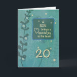 Son Religious 20. Geburtstag Green Hand Drawn Look Karte<br><div class="desc">Denke daran, dass du ihn zum ersten Mal in deinen Armen gehalten hast. Er war wie ein kleiner Engel, der dich überall anlächelt. Er war damals ein Segen. Aber jetzt wird er zwanzig und während er diesen Tag feiert, sollten Sie ihn daran erinnern, dass er damals ein Segen war und...</div>