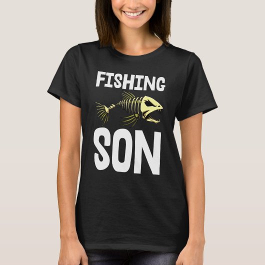 Son S Skeleton Knochen T-Shirts scharfe Zähne (Vorderseite)