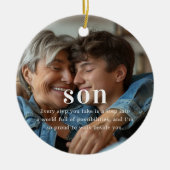 Son | Sentimental Foto Keepake Weihnachten Keramik Ornament (Vorne)