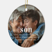 Son | Sentimental Foto Keepake Weihnachten Keramik Ornament (Links)