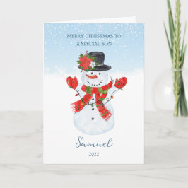 Son Snowman Weihnachtskarte Feiertagskarte