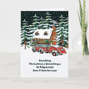 Son & Son im Gesetz Weihnachtsgrüße Feiertagskarte