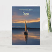 Son Sympathy with Serene Seascape Sailboat Karte (Vorderseite)