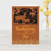 Son Thanksgiving Deer in Field Fall Leaves Karte (Gelbe Blume)