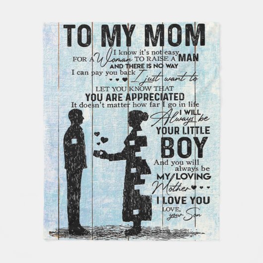 Son to Mama Geschenk, personalisieren Sie den Brie Fleecedecke (Vorderseite)