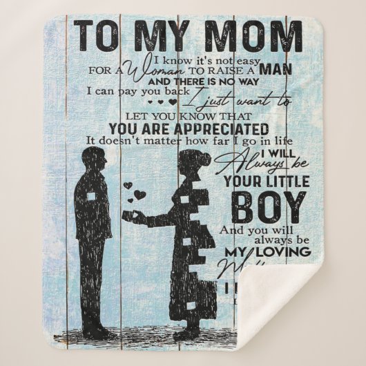 Son to Mama Geschenk, personalisieren Sie den Brie Sherpadecke (Vorderseite)