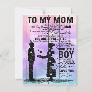 Son to my Mama Letter, Mutter Geburtstagsgeschenk Einladung