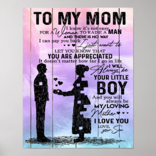 Son to my Mama Letter, Mutter Geburtstagsgeschenk Poster